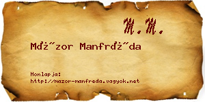 Mázor Manfréda névjegykártya